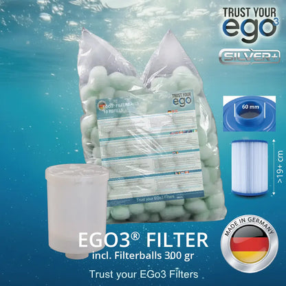 SETT 3 = FIN GJENGER (60mm = 2" ZOLL) filter for Artesian, Master Spas og andre inkludert 10 filterballfyllinger